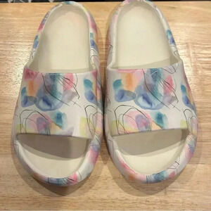 Women’s Colorful Abstract Slide Sandals Size marked 42-43= 9.5-10 US